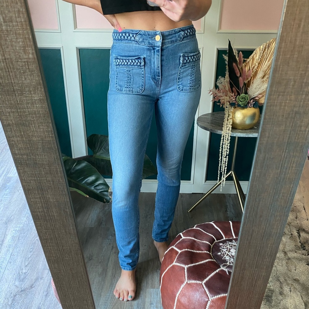 7 For All Mankind high waisted skinny jeans